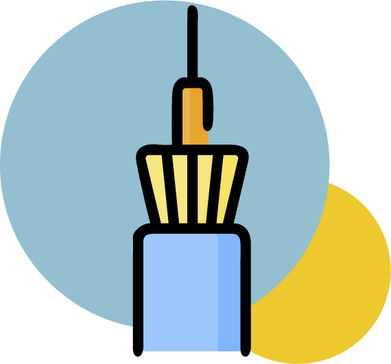 Single mode fiber optic icon