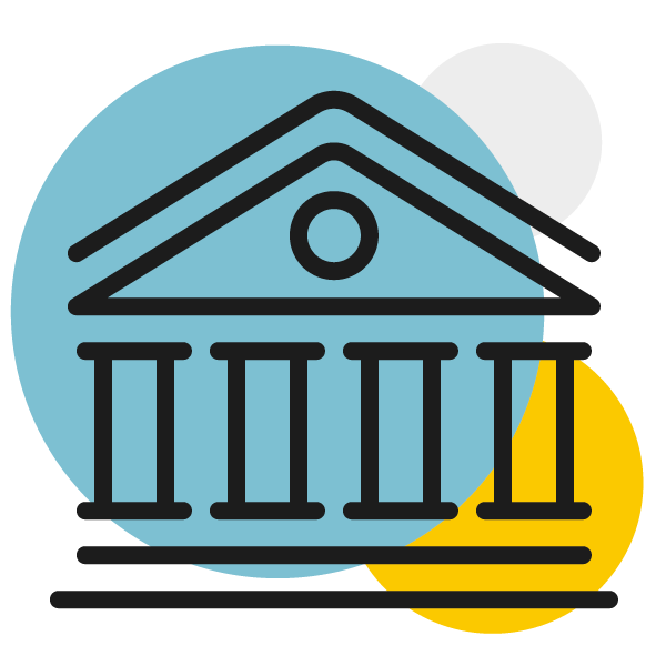 Financial institution building icon