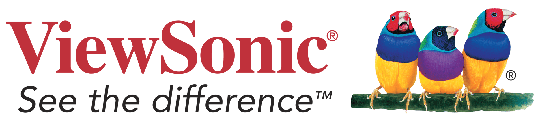 ViewSonic logo with birds. See the difference™