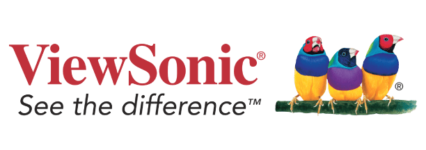 ViewSonic logo with birds. See the difference™