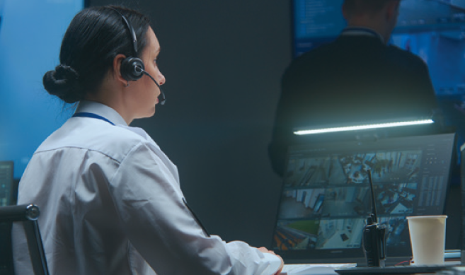 Fire Safety monitoring agent actively working on monitoring a commercial property